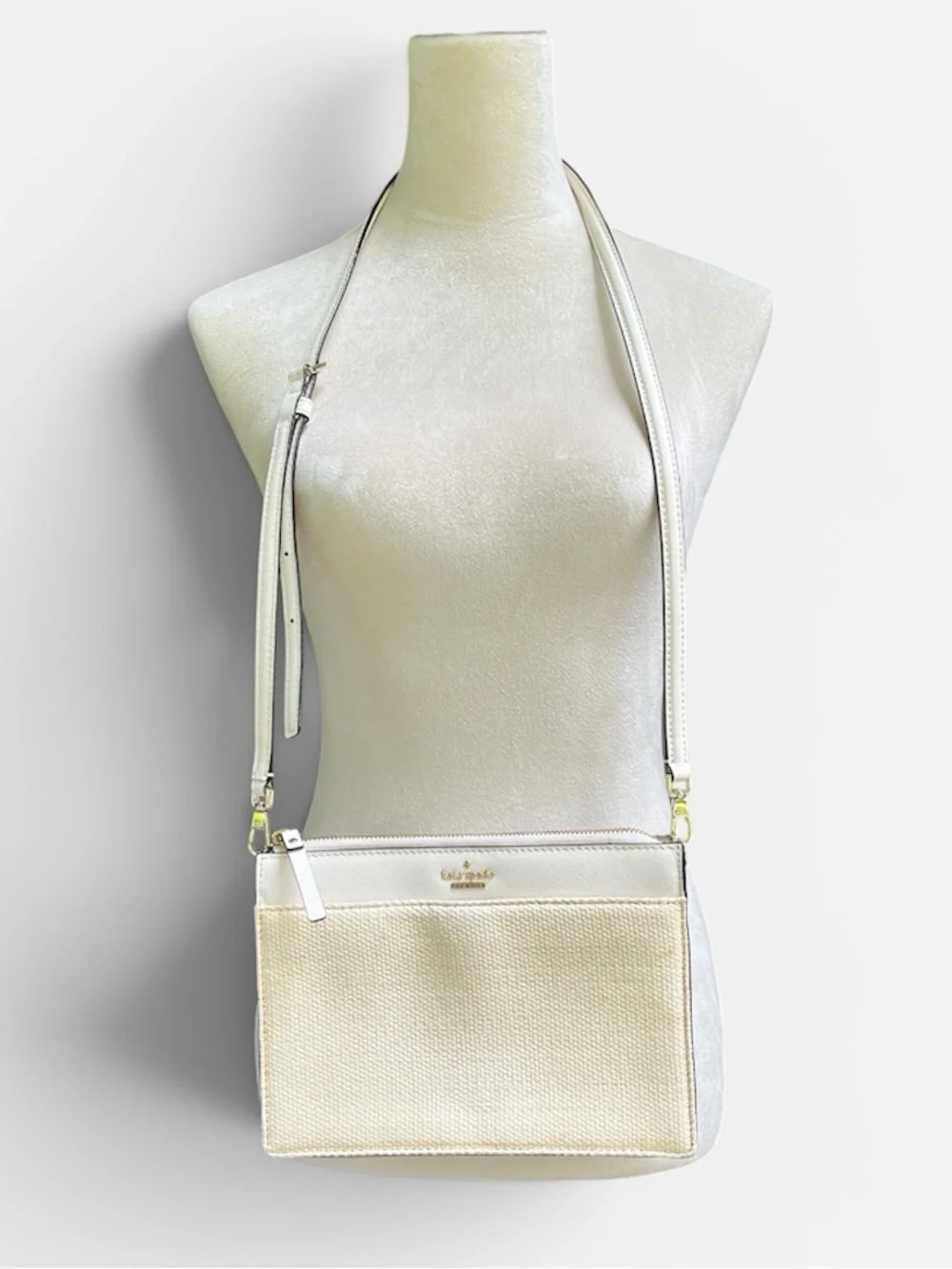 Kate Spade Cameron Street Straw Clarise Crossbody Bag Textured Straw & Leather